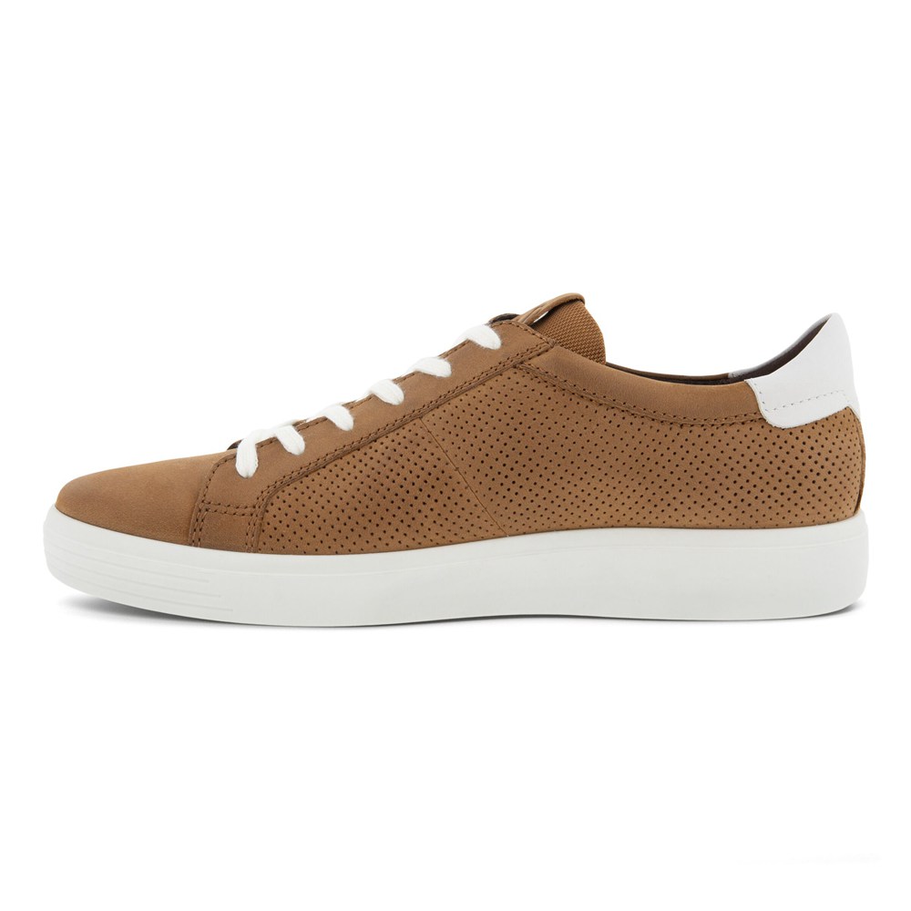 ECCO Mens Sneakers Brown/White - Soft Classic Laced - QIR-104386